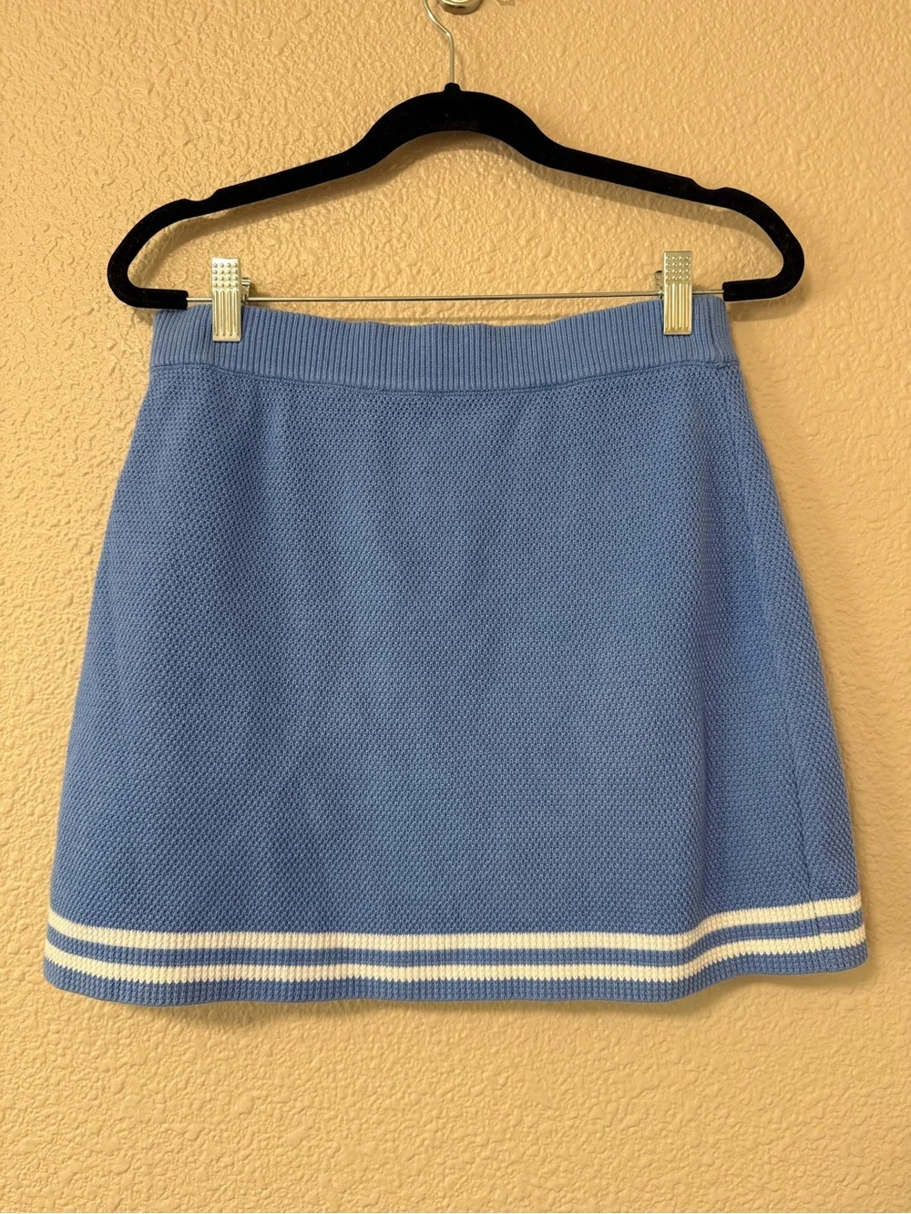 NWOT Alo Tennis Club Sweater Knit Skirt Athleisure Sporty Preppy Skort Blue M